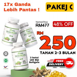 PAKEJ C - SACHA INCHI OIL NUTRIVETO